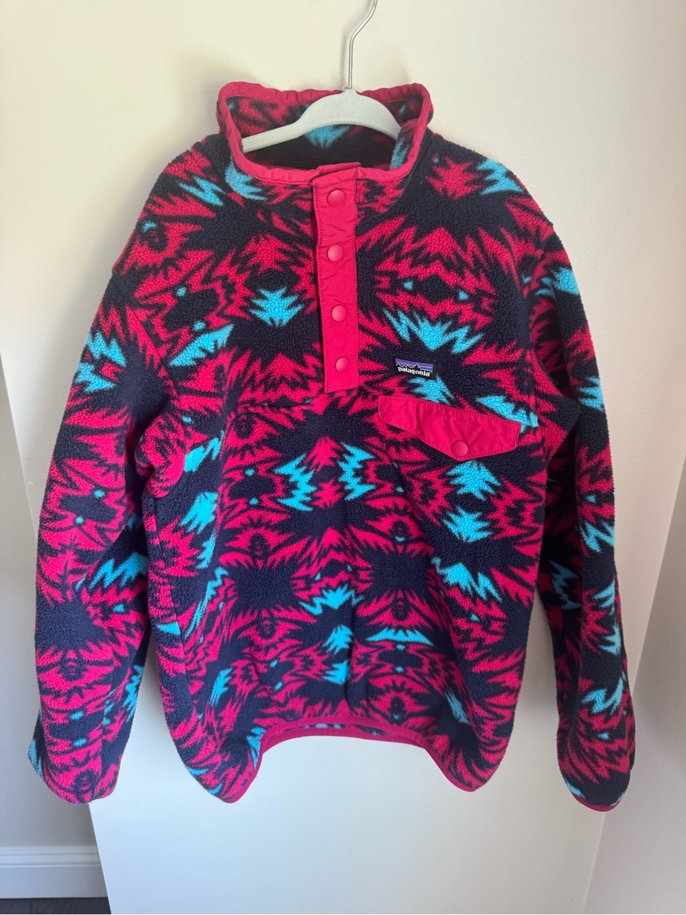 Patagonia Youth Synchilla Snap-T Pullover Fleece Aztec Print Size Medium